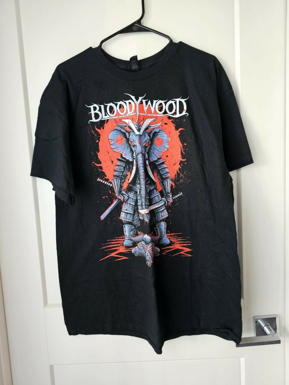 Bloodywood Black Graphic Band Tee with Red & Gray Illustration